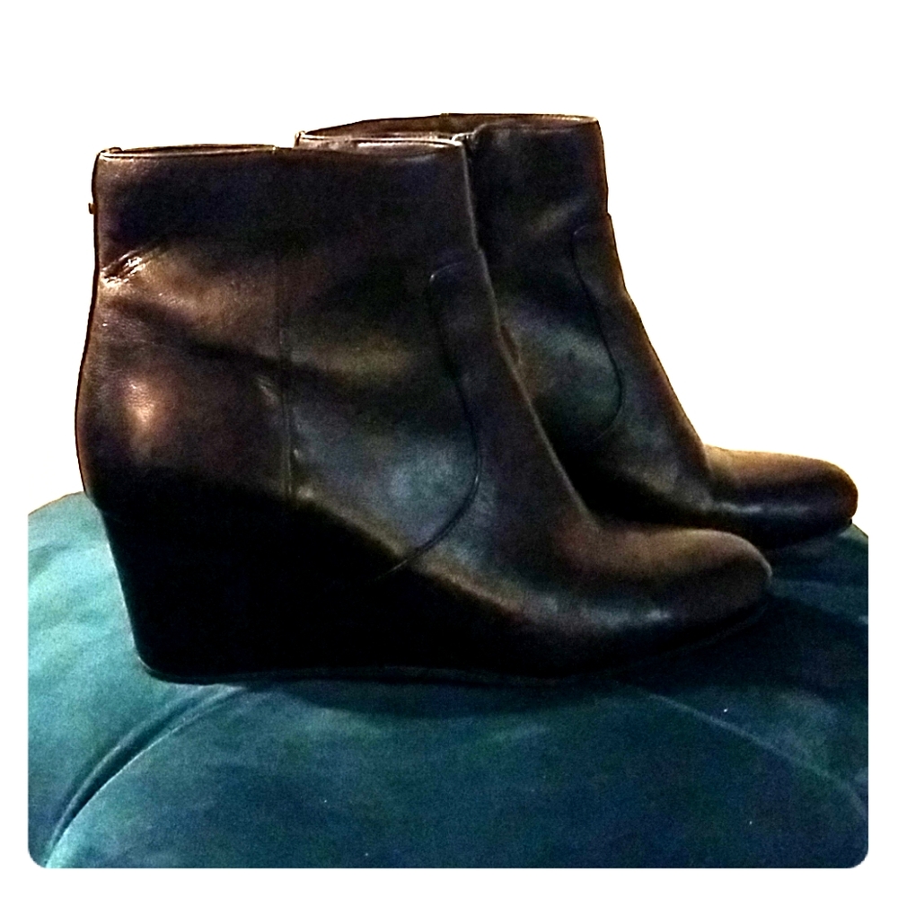 Cole Haan black wedge ankle boots